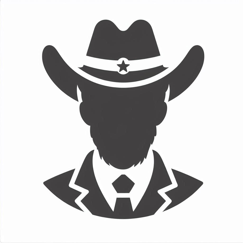 avatar for a cowboy placeholder with a gray silhouette and white background